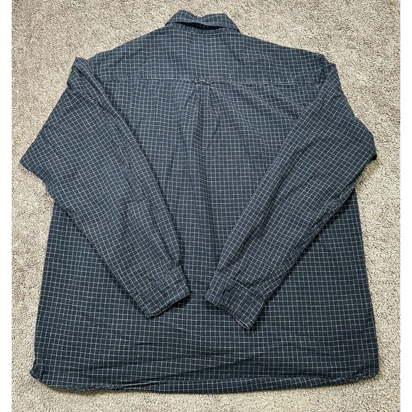 Columbia Mens Flannel Checkered Shirt Size 2XL Long Sleeve Button Up Dark Green - Picture 2 of 8
